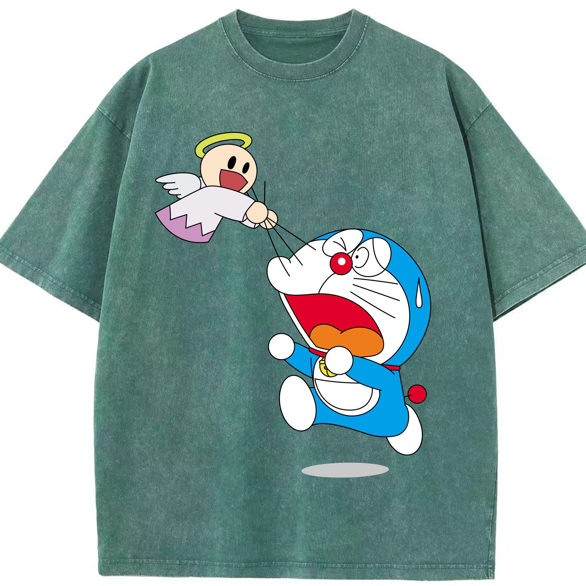 （画像用） ドラえもん Doraemon 綿100% ヴィンテージ風 半袖Tシャツ（フロントプリント）